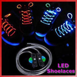 Muti color Cool LED Flash Lighting Glow Shoelaces Shoe Laces DISCO 