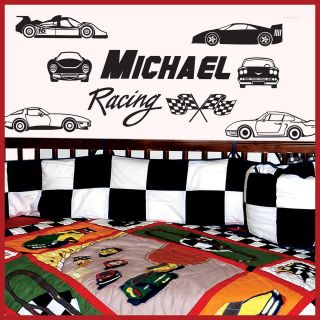 name racing cars vinyl wall decals stickers art 023 time