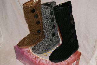 summer rio khakii grey black knit 10 inch high boots