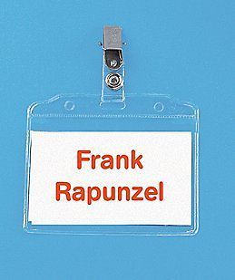 100 clip on name tag id badge holders trade shows