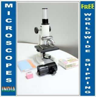 Science School Microscope w Rechargable Cordless LED & Slide Kit