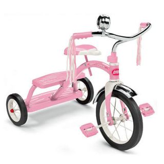Radio Flyer Classic Girls Tricycle Dual Deck Rear Pink Kids Trike 