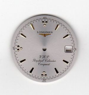 NOS Vintage Silver Longines VHP Perpetual Calendar Conquest Watch Dial 