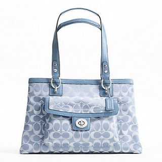   Penelope Signature Sateen CarryAll Blue Purse Handbag Satchel F19043