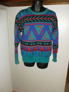 THE NORTH FACE 100% WOOL SWEATER CREWNECK COLORFUL NORDIC SZ EXTRA 