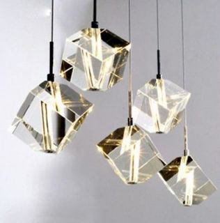  Cubic Crystal Light Pendant Lamp Chandelier Ceiling Light Fixture