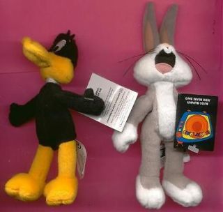 Daffy Duck Bugs Bunny mini beanbag dolls Looney Tunes Warner new with 