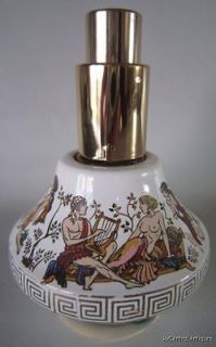 vtg pottery perfume atomizer w greek mythological figures expedited 