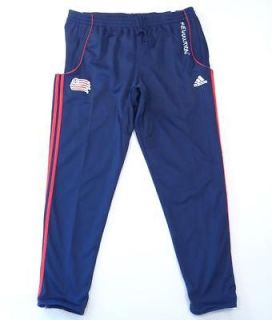 Adidas ClimaCool MLS New England Revolution Navy Blue Track Pants Mens 