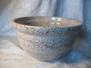 Vintage Western Stoneware Monmouth USA Speckled Mixing Batter Bowl