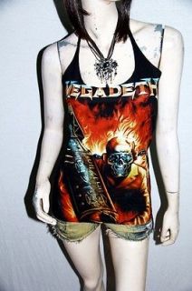 megadeth metal rock diy sexy halter tank top shirt