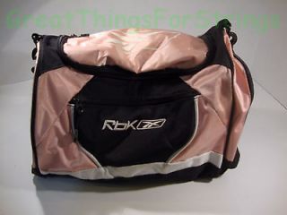 Reebok RBK Black and Pink Womens Girls Duffle Gym Bag Comfort Strap 