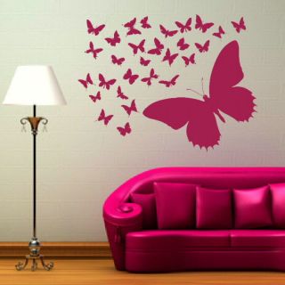 LOVELY BUTTERFLY BUTTERFLIES WALL STICKER DECAL giant tattoo picture 