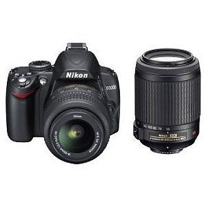 Nikon D3000 10.2 MP Digital SLR Camera Kit w/ AF S DX 18 55 & 55 200mm 