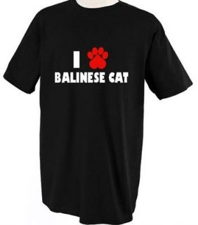 balinese cat cats love pet paw t shirt tee shirt