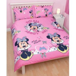 Minnie Mouse Double Duvet Cover & Pillowcase Set, Official Disney 
