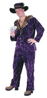 Big Daddy Pimp Purple Velvet Suit Gangster Adult Mens Costume