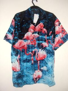 pink flamingos hawaiian shirt s m l xl 2x 3x
