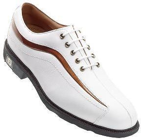Footjoy Icon Mens Golf Shoes #52347 White/Bronze $209 Retail Closeout 