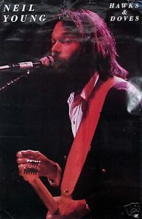 neil young 1980 hawks doves promo poster 
