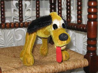 Antique 1950s Schuco German Pluto Dog Mohair 10 inch Wire Poseable