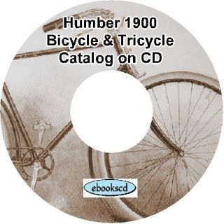 humber 1900 vintage bicycle tricycle catalog on cd from australia