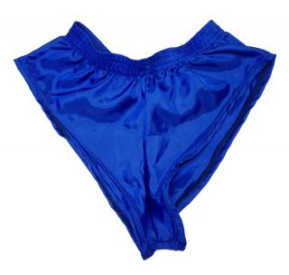 Mens Shiny Glanz Royal Blue Nylon Booty Shorts, Sprinter Gym, Aussie 