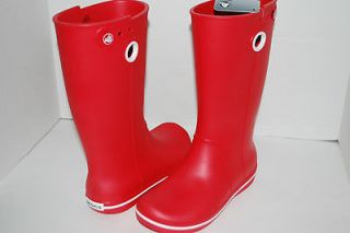 NWT NEW CROCS CROCBAND JAUNT WOMEN 8 RED rain boots galoshes WELLIE