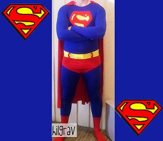 New Classic 3 Piece Superman Costume Four Way Stretch RENTAL QUALITY 