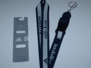 new mens womens adidas blue lanyard key chain necklace time