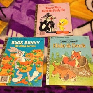 Three Hardcover Little Golden Books Late 70s Print Looney Toons