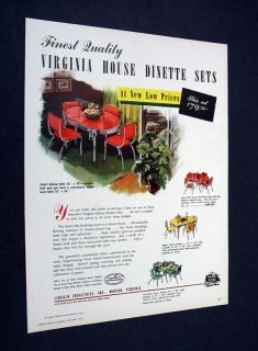 virginia house dinette sets chrome modern furniture ad time left