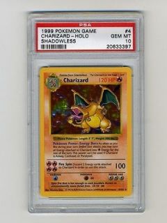 Pokemon 1999 Charizard Base Set Shadowless Card Graded PSA 10 Gem Mint 