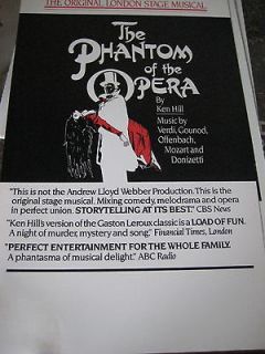   Hills The Phantom of The Opera Theatre Play Gaston Leroux Ken Hill