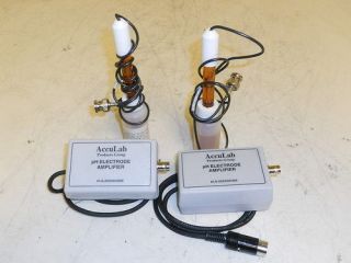 LOT of 2 AccuLab pH Electrode with Amplifier Model ALS 205