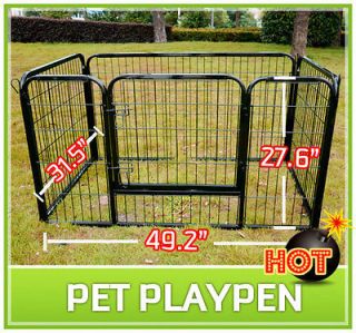   Duty Pet Dog Cat Exercise Pen Playpen Fence Yard Kennel Portable 27.6