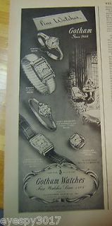 Vintage Gotham Watches Ad Fine Watches Since 1868 Ollendorff Watches