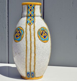 SPECTACULAR KERAMIS BOCH FRERES VASE   ART DECO  BELGIAN pottery 
