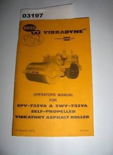 bros vibradyne operator manual spv 735va asphalt roller time left