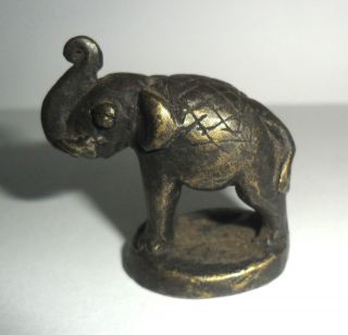 cm / 50 grams Old Bronze Burmese Elephant Figure Weight Free 