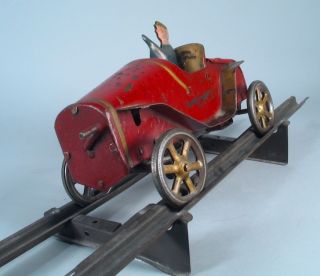 1900s Turner/Dayton Race Car w/Driver &Track Front Crank Racer Great 