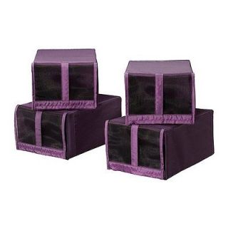 Ikea SKUBB Shoe box Set of 4 Color Purple/ Lilac