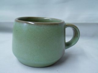 VINTAGE FRANKOMA POTTERY 6C COFFEE CUP BEVERAGE CUP PRARIE GREEN