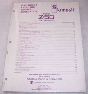 kimball organ model z 50 service manual z50 from canada