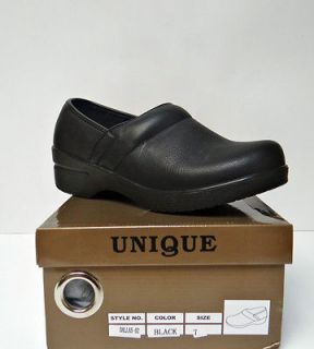 UNIQUE Comfort Nurse Clog Shoe Exquisite Black Color With FULL HEEL 