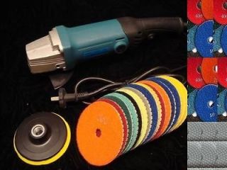 Diamond Polishing Pads 4 inch Wet/Dry 40 pieces FREE GRINDER Concrete 