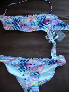 Victorias Secret monokini swimsuit bathing suit cut out M neon white 