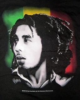 Bob Marley Reggae Colors black t shirt 1X and 2X Zion Rootswear