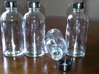 new 12 clear 4oz glass bottles w screw cap lid  8 95 buy it 