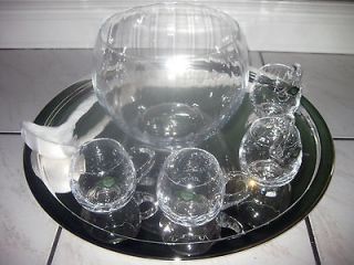   Republic Shannon lead crystal punch bowl 11 pc silverplate tray ladle